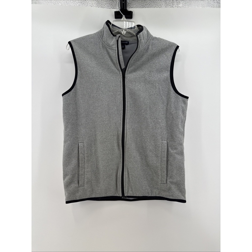Urban Frontier Fleece Vest Adult Medium Gray With Black Full Zip Sleeveless